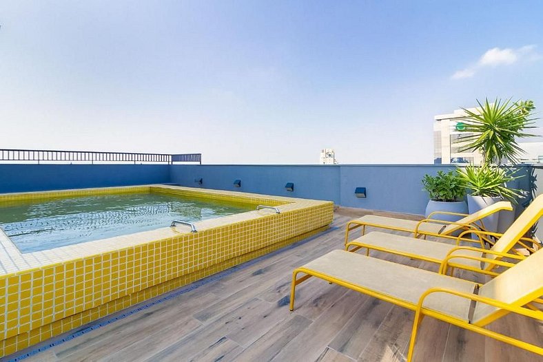 Oásis Urbano: Studio Deslumbrante com Piscina na Cobertura b