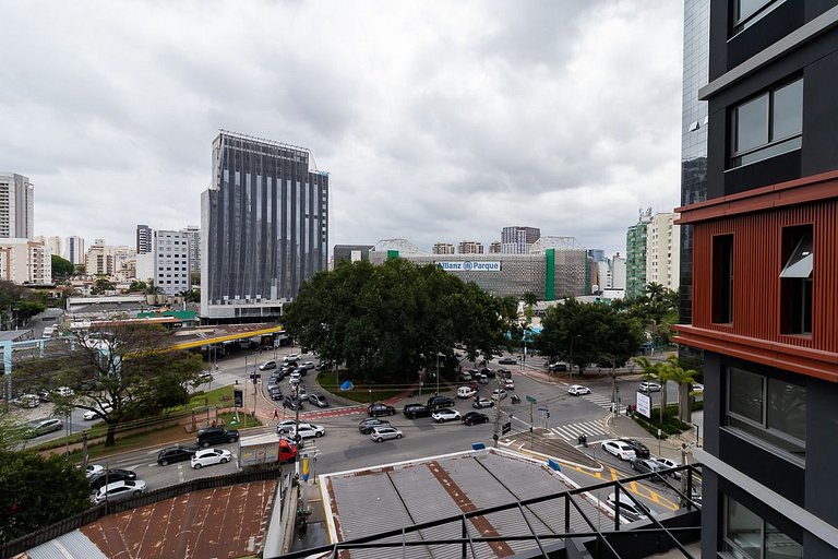 Studio completo com vista para Allianz Parque