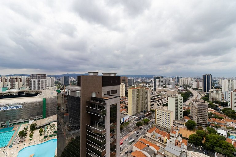 Studio completo com vista para Allianz Parque